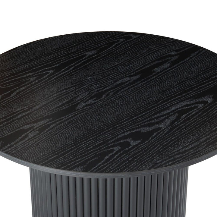 Luxe Ribbed Round Coffee Table – Black – product view 9