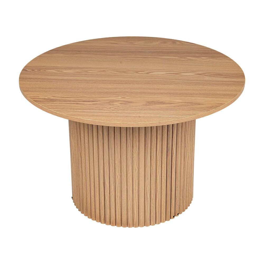 Luxe Ribbed Round Coffee Table – Natural – product view 7