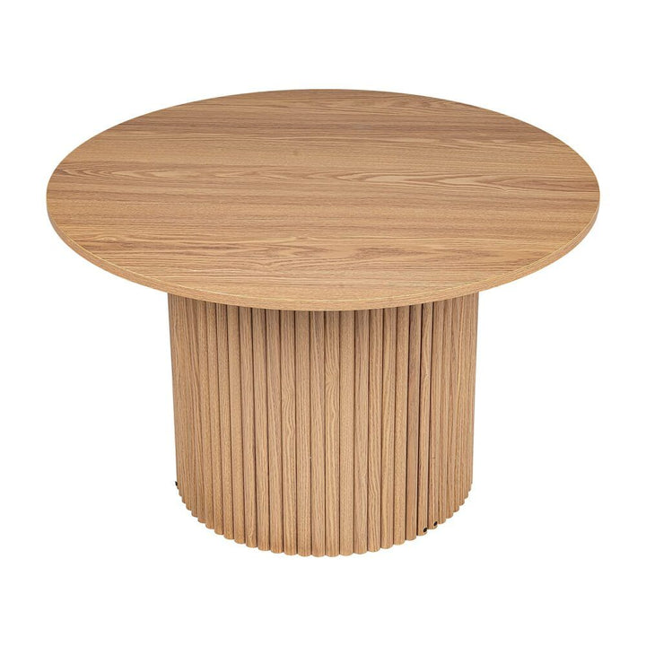 Luxe Ribbed Round Coffee Table – Natural – product view 7