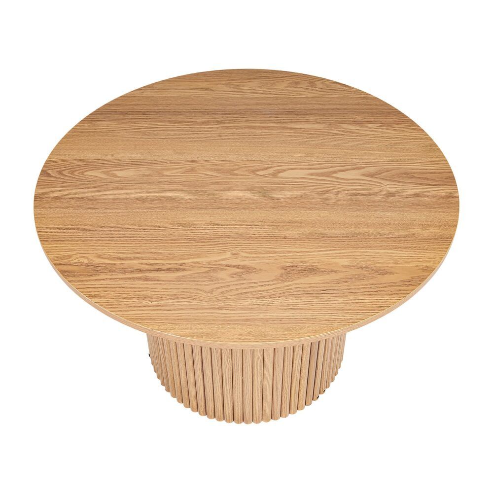 Luxe Ribbed Round Coffee Table – Natural – product view 9