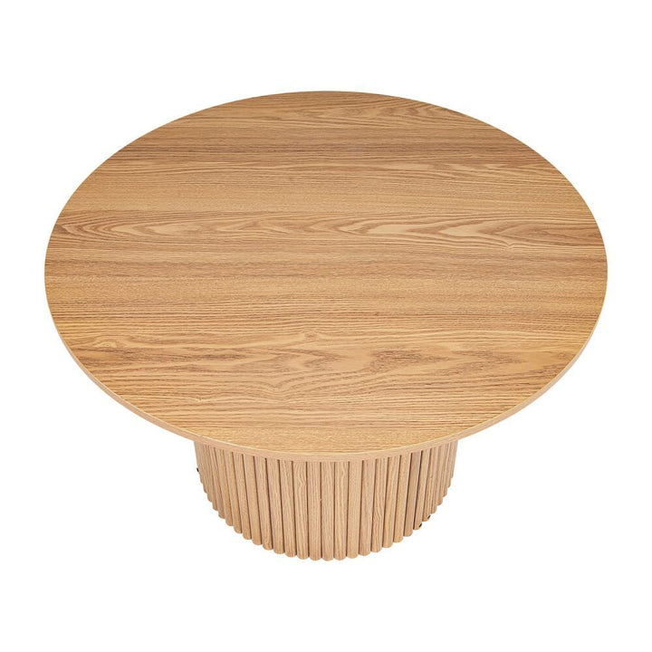 Luxe Ribbed Round Coffee Table – Natural – product view 9