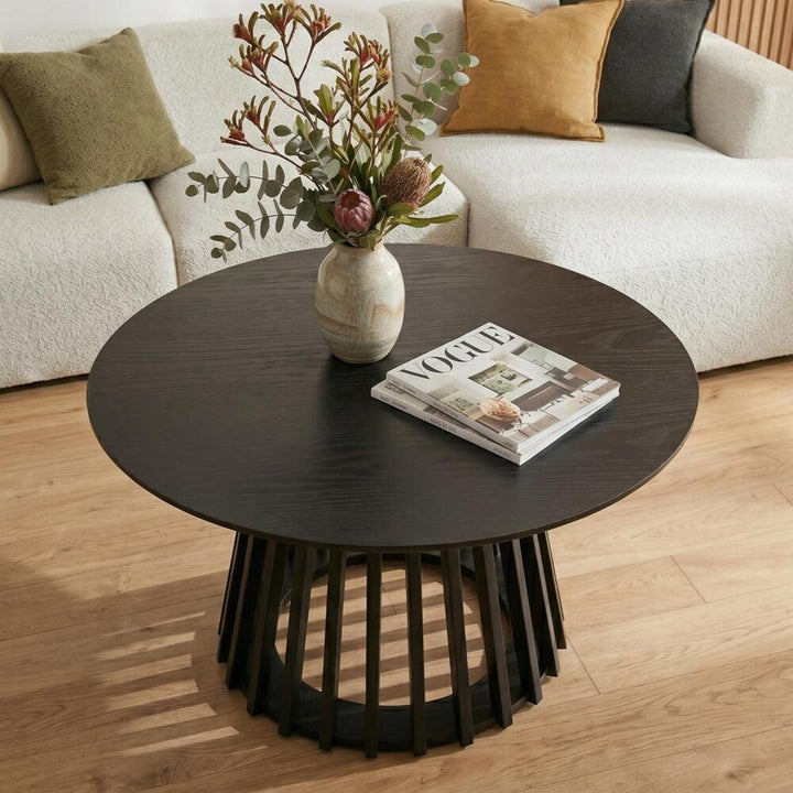 Palmer Slatted Sphere Coffee Table – Black – product view 2