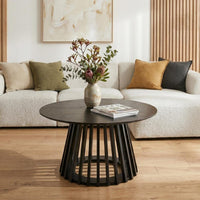 Palmer Slatted Sphere Coffee Table – Black