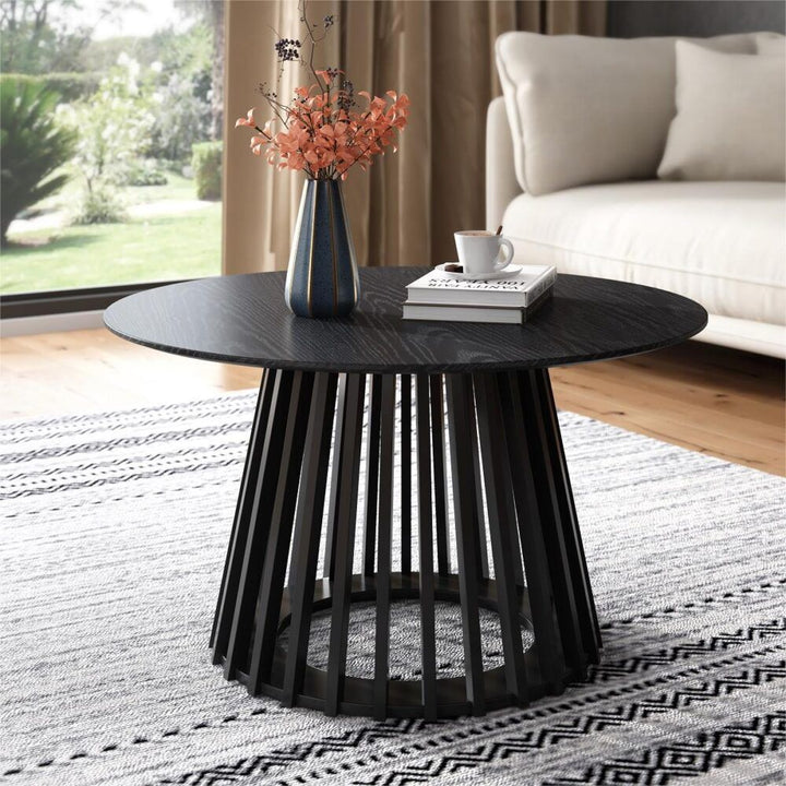 Palmer Slatted Sphere Coffee Table – Black – product view 3