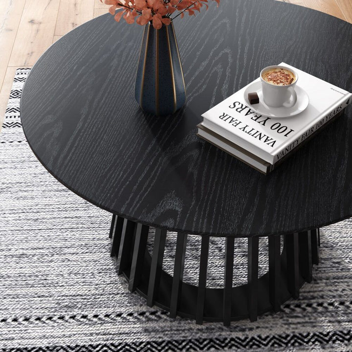 Palmer Slatted Sphere Coffee Table – Black – product view 4