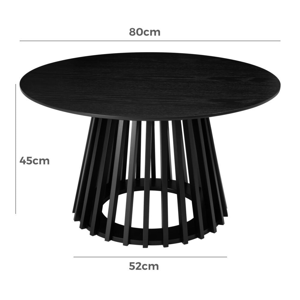 Palmer Slatted Sphere Coffee Table – Black – product view 11