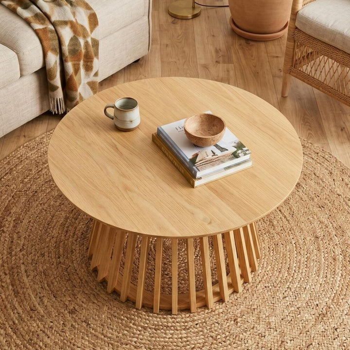 Palmer Coastal Slatted Coffee Table – Natural – product view 2