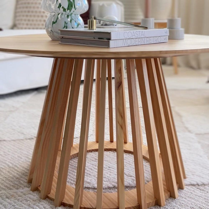 Palmer Coastal Slatted Coffee Table – Natural – product view 8