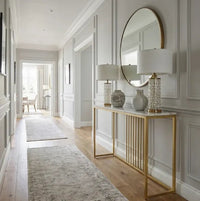 Solenne White Stone & Gold Console Table 120cm