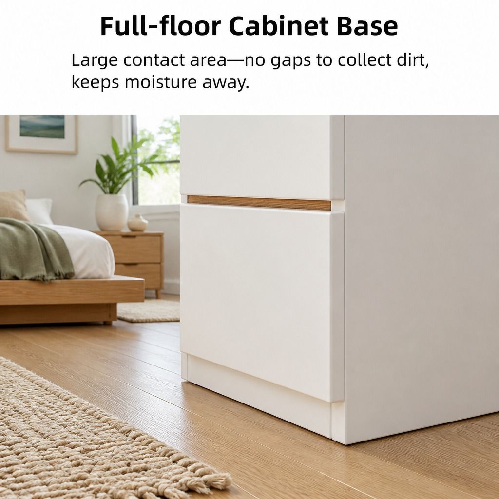 Kora Warm White Bedside Table – 2 Drawers – product view 8