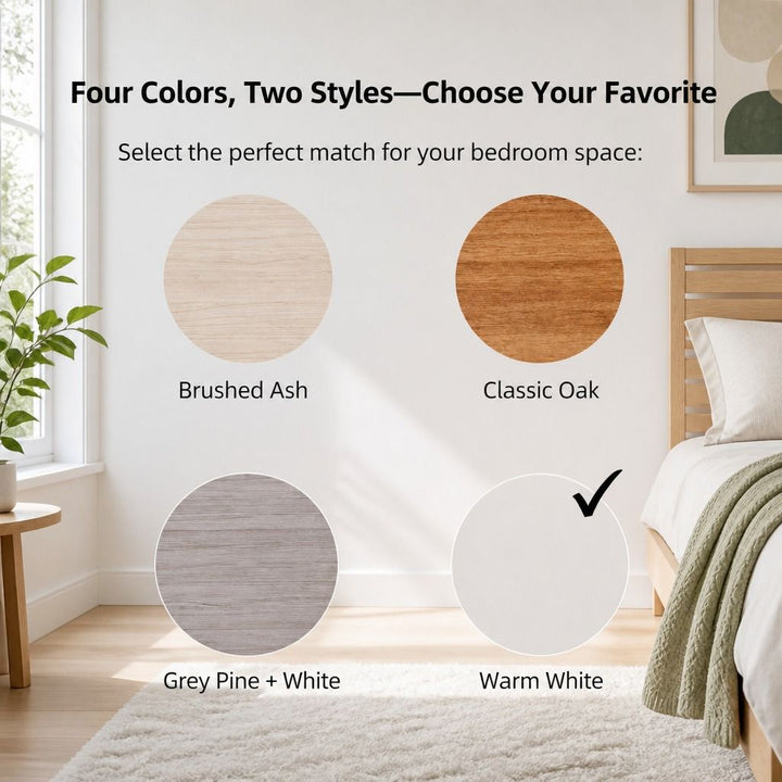 Kora Warm White Bedside Table – 2 Drawers – product view 9