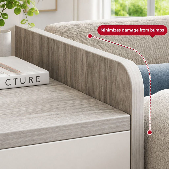 Marlow Light Grey Bedside Table – 3 Drawers – product view 4