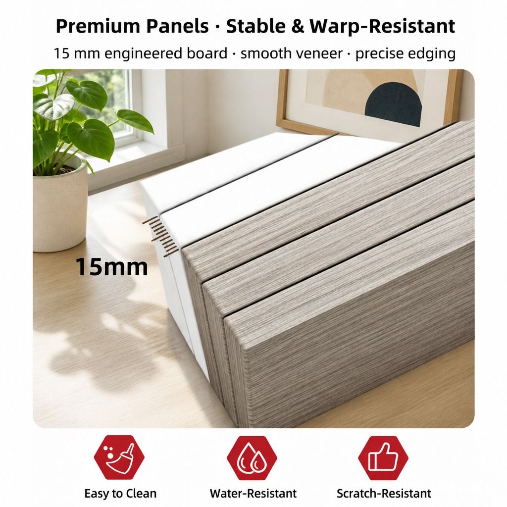 Marlow Light Grey Bedside Table – 3 Drawers – product view 5