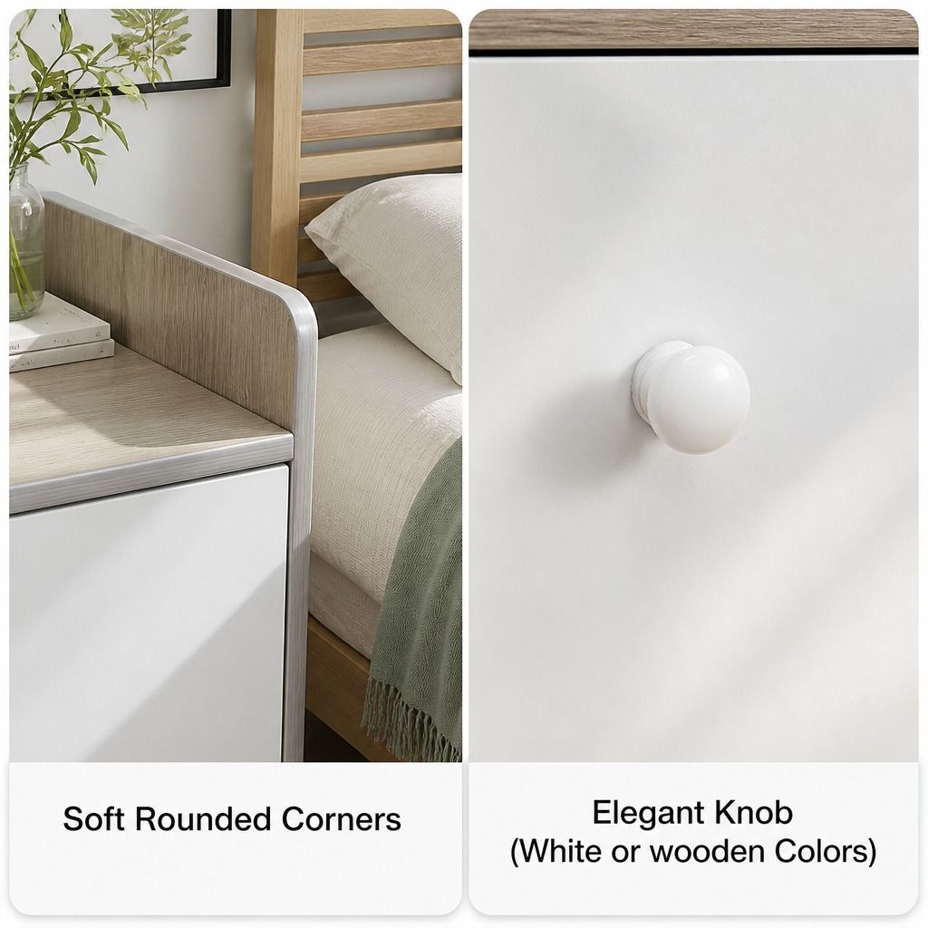 Marlow Light Grey Bedside Table – 3 Drawers – product view 9