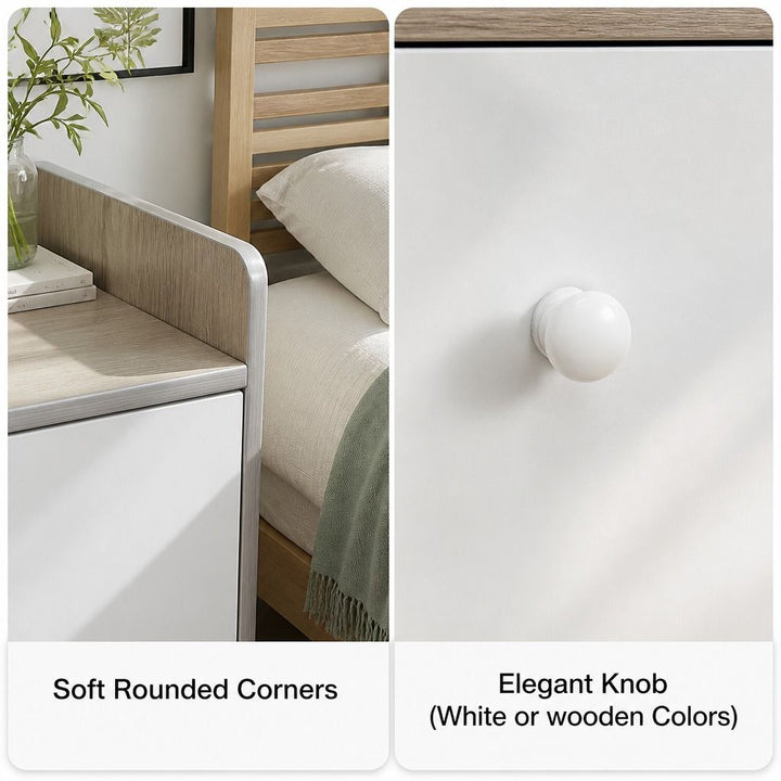 Marlow Light Grey Bedside Table – 3 Drawers – product view 9