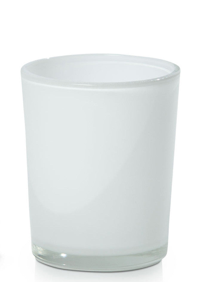 Frosted White Glass Tealight Candle Holders – Set of 10 | 6.5cm - Greenora Living