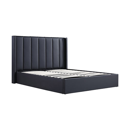 Prado Queen Bed Frame – Gas Lift Storage, MDF &amp; Non-Woven Fabric | Centre Support Leg | Minimalist Design - Greenora Living