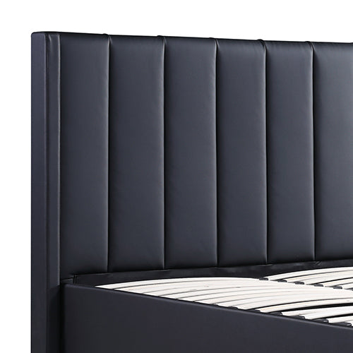Prado Queen Bed Frame – Gas Lift Storage, MDF &amp; Non-Woven Fabric | Centre Support Leg | Minimalist Design - Greenora Living
