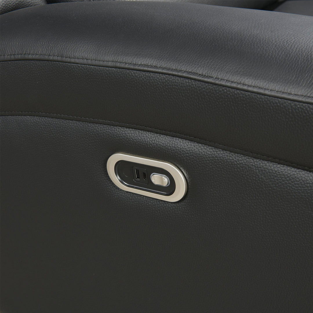 The Phoenix – Electric Power Recliner Chair | One-Touch Reclining, 160kg Capacity &amp; Black Leatherette - Greenora Living