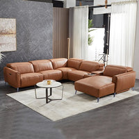 London 5-Seater Genuine Leather Corner Sofa | Electric Recliner, Power Slide & Right Chaise | Greenora Living Australia