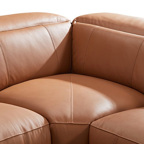 London 5-Seater Genuine Leather Corner Sofa | Electric Recliner, Power Slide &amp; Right Chaise | Greenora Living Australia