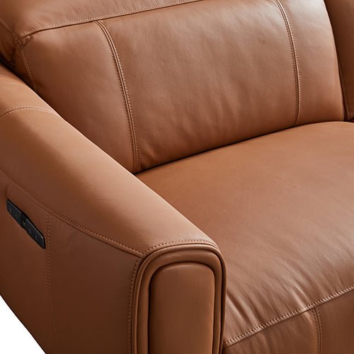 London 5-Seater Genuine Leather Corner Sofa | Electric Recliner, Power Slide &amp; Right Chaise | Greenora Living Australia
