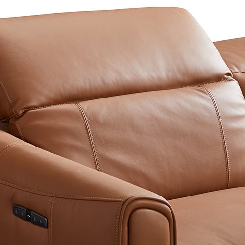 London 5-Seater Genuine Leather Corner Sofa | Electric Recliner, Power Slide &amp; Right Chaise | Greenora Living Australia