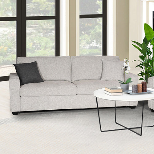 Milano 3-Seater Sofa with Pocket Springs and Multilayer Foam in Grey Fabric - Greenora Living