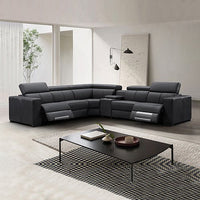 Washington Genuine Leather Electric Corner Sofa | 6-Seater, Electric Recliner & Pocket Springs | Greenora Living Australia