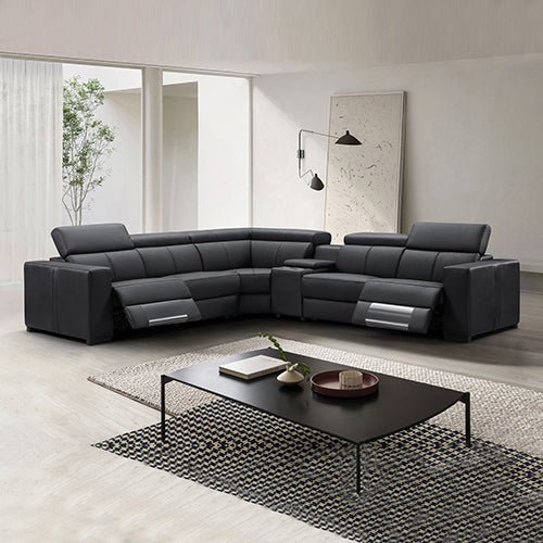 Washington Genuine Leather Electric Corner Sofa | 6-Seater, Electric Recliner &amp; Pocket Springs | Greenora Living Australia