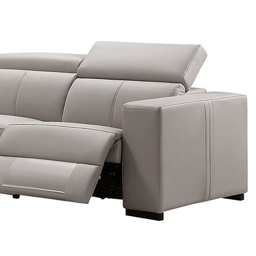 Washington 6-Seater Genuine Leather Corner Sofa with 2 Electric Recliners and Pocket Springs - Greenora Living