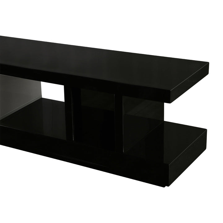Monochrome 220cm High Gloss TV Cabinet – 2 Drawers | Black &amp; White, Fully Assembled - Greenora Living