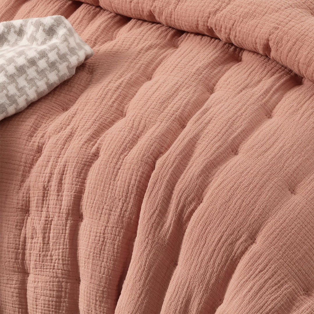Clay Mist Queen Comforter Set – Breathable Cotton Gauze | OEKO-TEX Certified | Polyester Fill | 3-Piece - Greenora Living