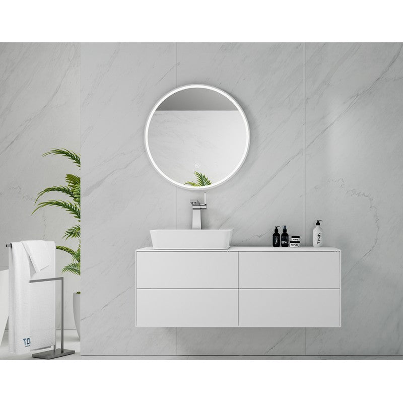 Round LED Bathroom Wall Mirror with Anti-Fog & Touch Switch - Greenora Living