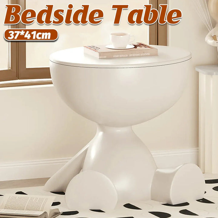 Teddy Mobile Storage Side Table – White – product view 3