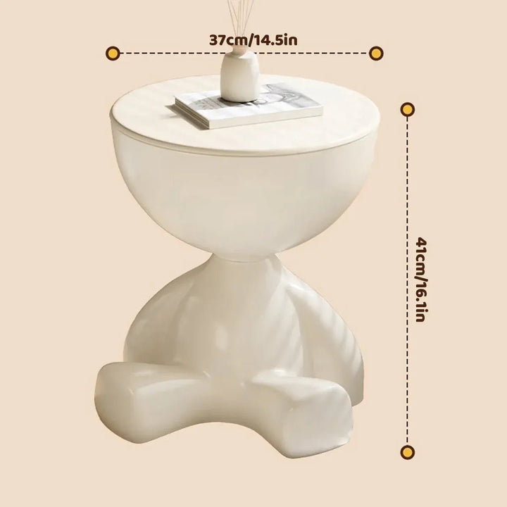 Teddy Mobile Storage Side Table – White – product view 5