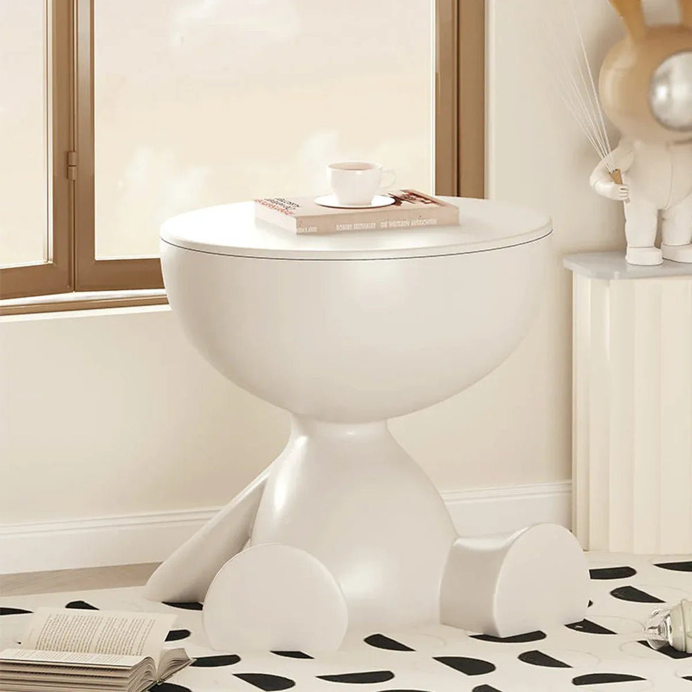 Teddy Mobile Storage Side Table – White – product view 2
