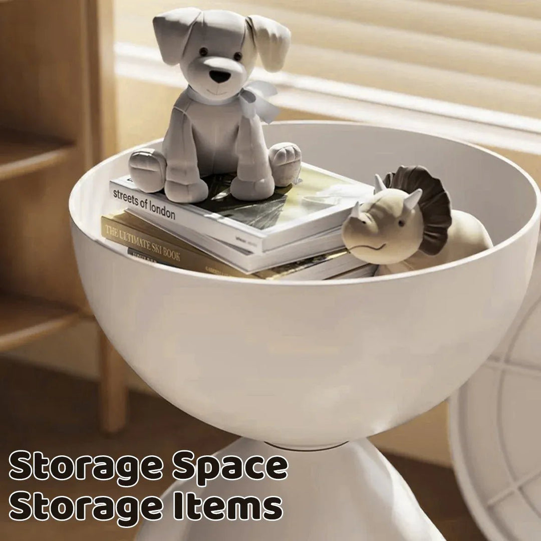 Teddy Mobile Storage Side Table – White – product view 6