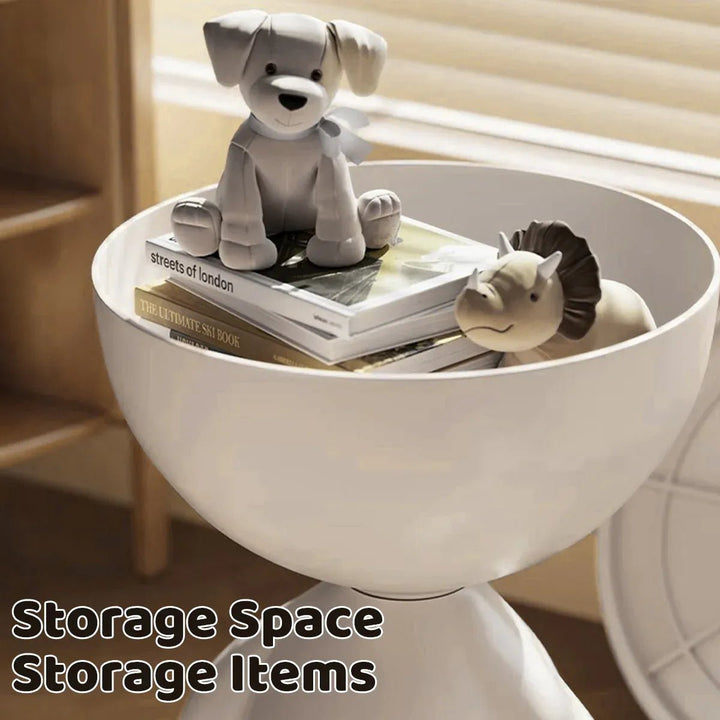 Teddy Mobile Storage Side Table – White – product view 6