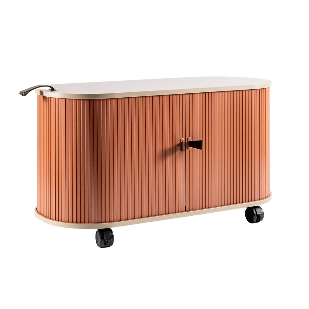 Mobile Roller Shutter Storage Cabinet – Adjustable Shelves & Lockable Castors | ABS & MFC - Greenora Living