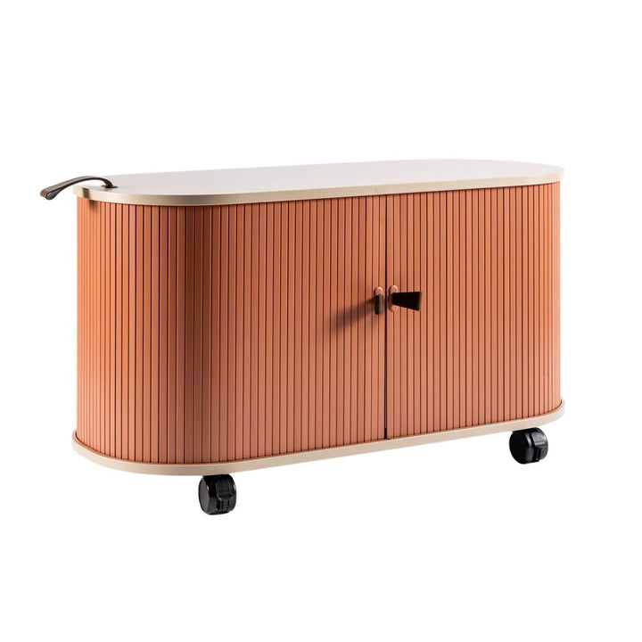 Mobile Roller Shutter Storage Cabinet – Adjustable Shelves &amp; Lockable Castors | ABS &amp; MFC - Greenora Living