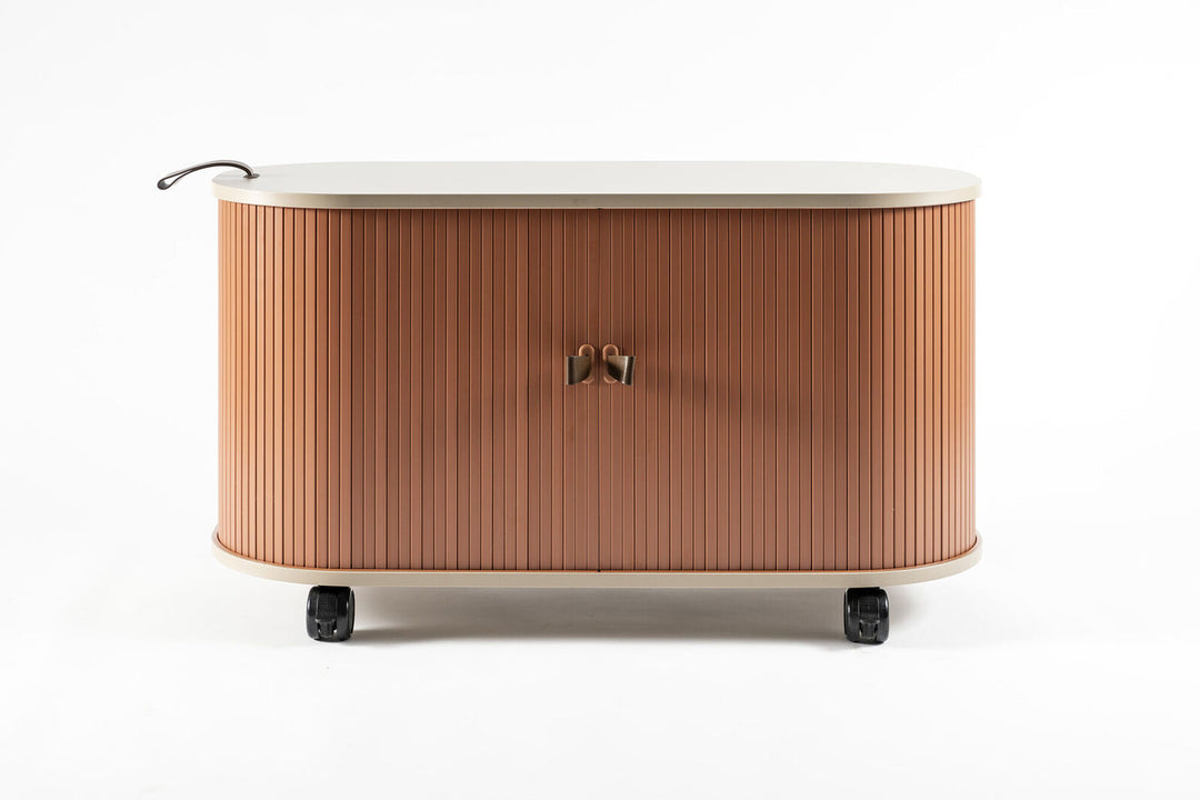 Mobile Roller Shutter Storage Cabinet – Adjustable Shelves &amp; Lockable Castors | ABS &amp; MFC - Greenora Living