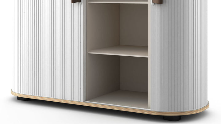 Mobile Roller Shutter Storage Cabinet – Adjustable Shelves &amp; Lockable Castors | ABS &amp; MFC | Multi-Environment - Greenora Living