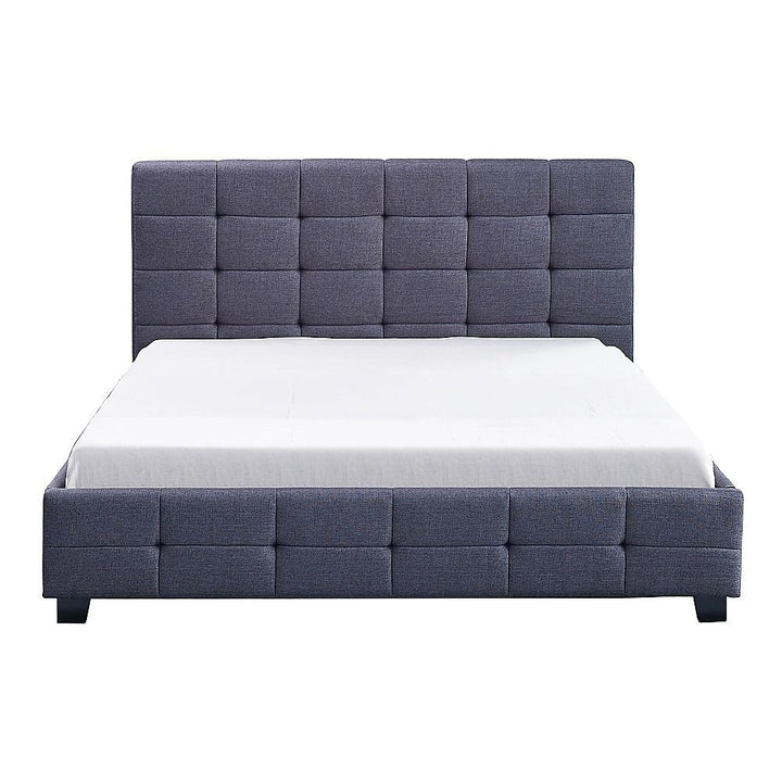 Haven Grey Queen Bed Frame | Button Tufted Linen Headboard &amp; Solid Wood | Greenora Living Australia