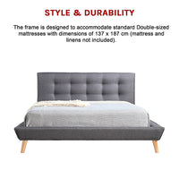Deluxe Grey Double Bed Frame | Greenora Living Australia