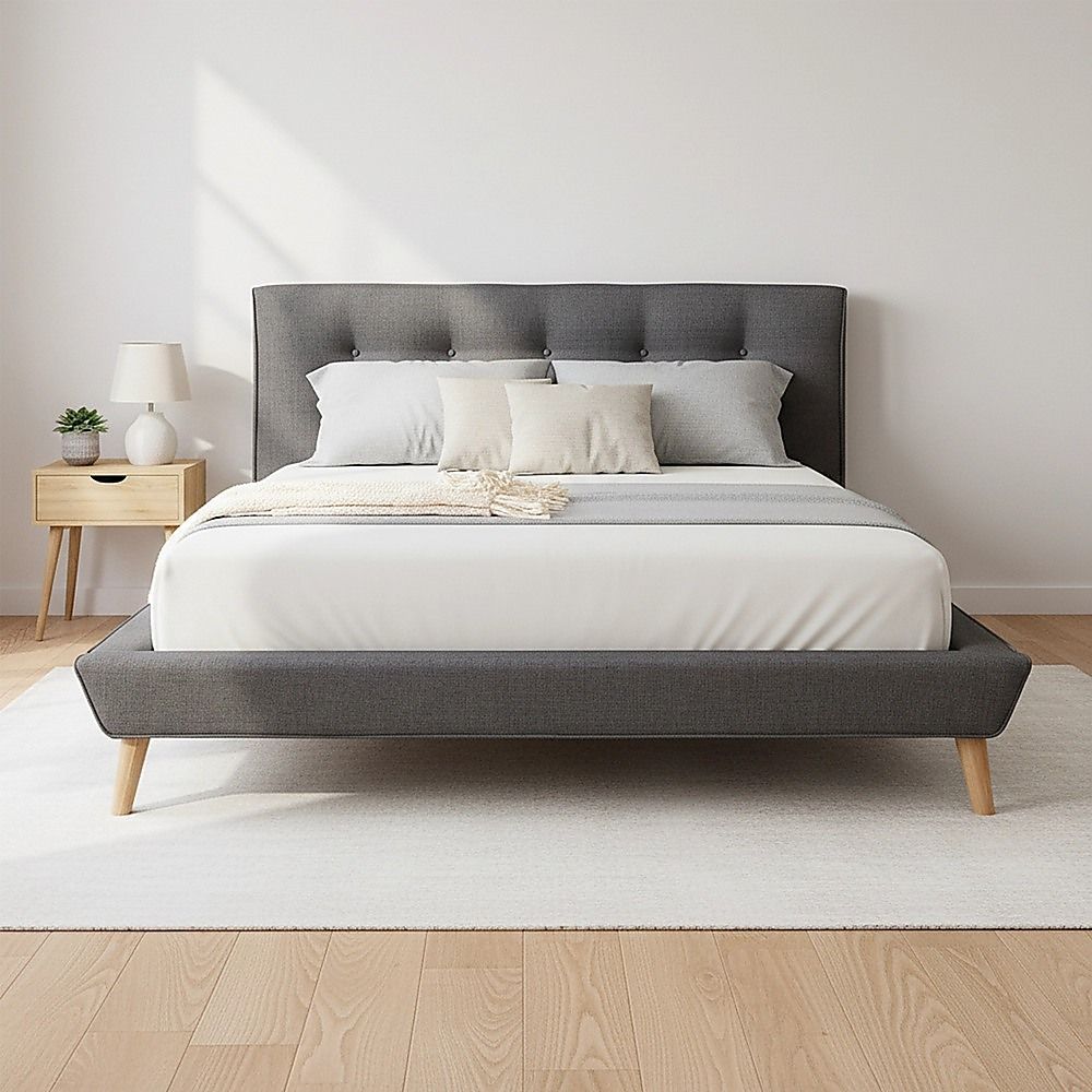 Deluxe Grey Queen Bed Frame | Greenora Living Australia