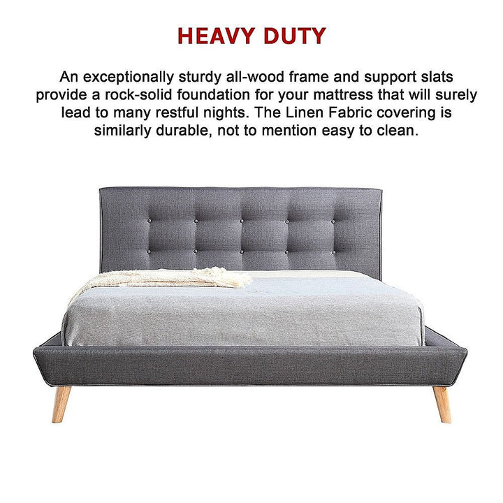 Deluxe Grey Queen Bed Frame | Greenora Living Australia