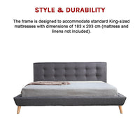 Deluxe Grey King Bed Frame | Greenora Living Australia