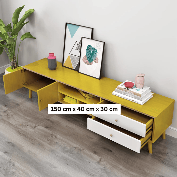 Ebony Trio 3-Piece Living Room Set – TV Stand, Coffee Table &amp; Side Table | Wenge MDF - Greenora Living