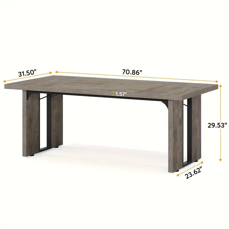 Homestead Grey 180cm Rustic Farmhouse Dining Table – Vintage Grey Wood Finish | Seats 6–8 | Multi-Use - Greenora Living